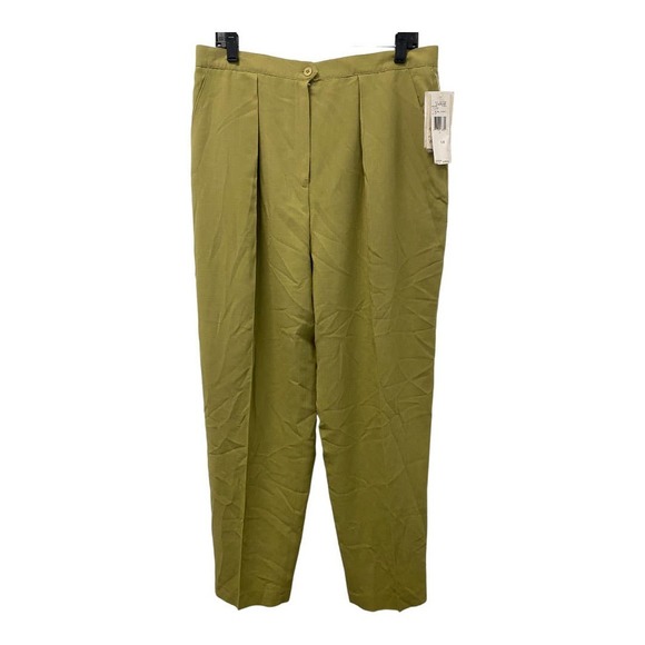 Jones New York Pants - NWT Jones New York Trouser Pants Celery Green High Waist Pleated Front 100% Wool